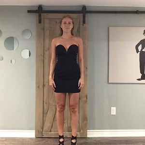 Black strapless dress